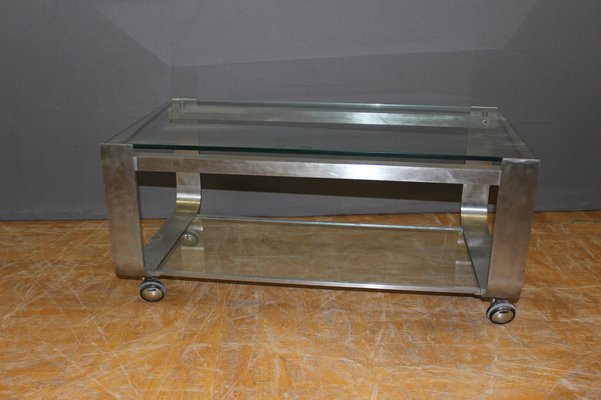 Coffee Table with Two Trays, 1970s-BCR-1286962