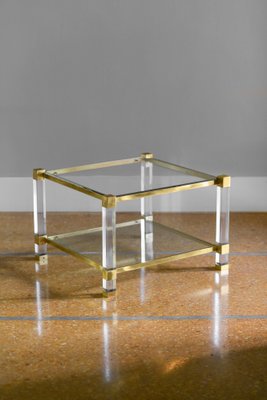 Coffee Tables in Brass and Glass, 1970, Set of 2-MNF-1703218