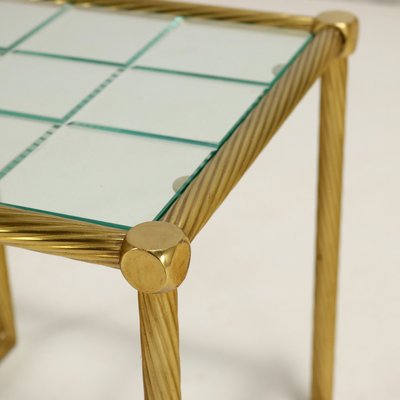 Coffee Tables in Brass and Glass, 1980s, Set of 2-VMM-1765656