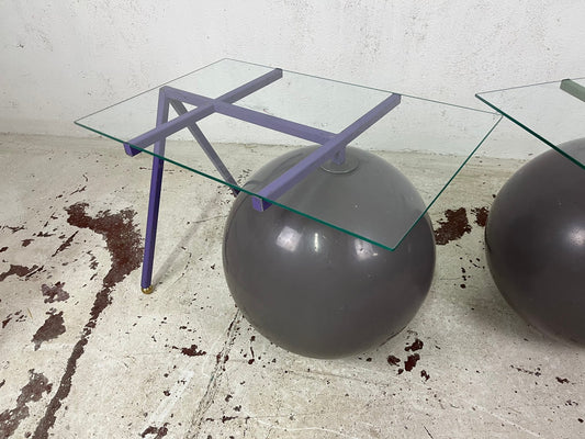 Coffee Tables with Metal Structure, 1980s, Set of 2