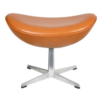 Cognac Classic Leather Egg Footstool by Arne Jacobsen, 1990s-MTD-1400111