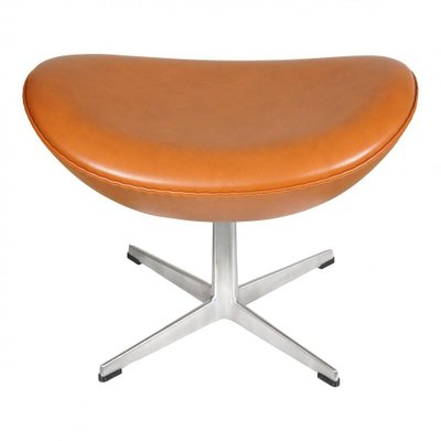 Cognac Classic Leather Egg Footstool by Arne Jacobsen, 1990s-MTD-1400111