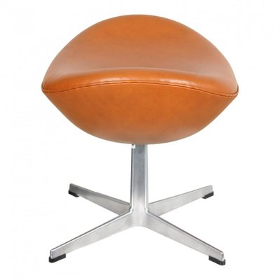 Cognac Classic Leather Egg Footstool by Arne Jacobsen, 1990s-MTD-1400111