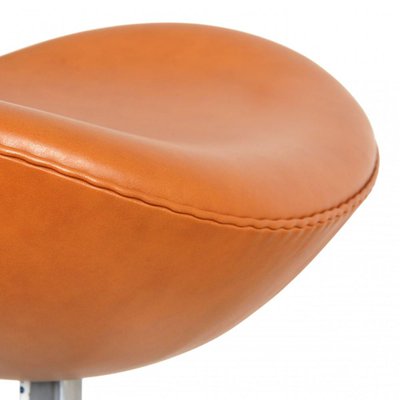 Cognac Classic Leather Egg Footstool by Arne Jacobsen, 1990s-MTD-1400111