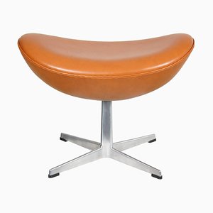 Cognac Classic Leather Egg Footstool by Arne Jacobsen, 1990s-MTD-1400111