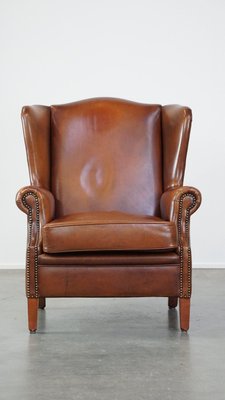 Cognac Color Leather Armchair-HPP-2039531