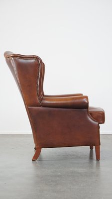 Cognac Color Leather Armchair-HPP-2039531