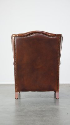 Cognac Color Leather Armchair-HPP-2039531