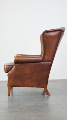 Cognac Color Leather Armchair-HPP-2039531