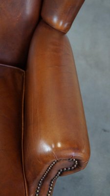 Cognac Color Leather Armchair-HPP-2039531