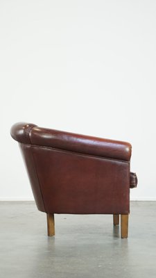 Cognac-Colored Club Chair in Sheep Leather-HPP-2033009