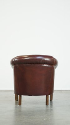 Cognac-Colored Club Chair in Sheep Leather-HPP-2033009