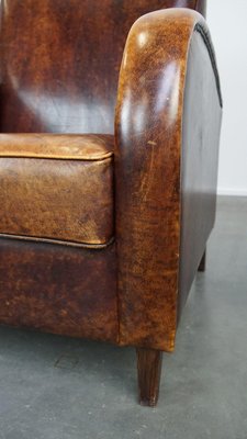 Cognac-Colored Leather Armchair-HPP-2035259