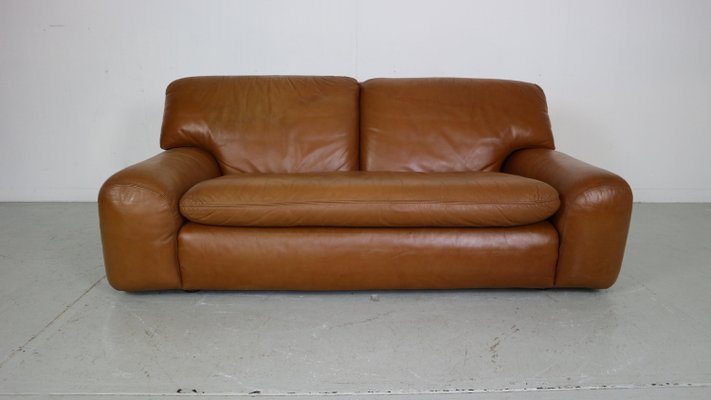 Cognac Leather 2-Seater Bengodi Sofa by Cini Boeri for Arflex, Italy, 1970-DT-2026199