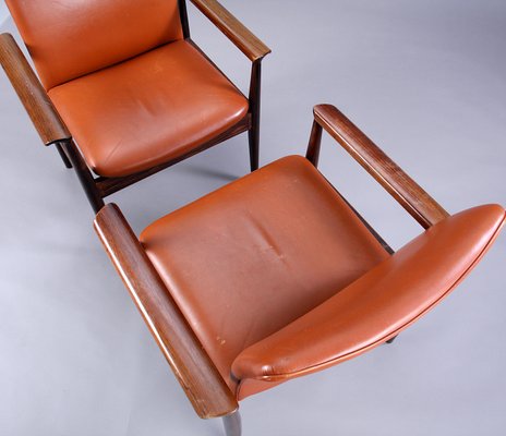 Cognac Leather and Rosewood Diplomat Chair by Finn Juhl for France & Søn / France & Daverkosen, 1960s-JAG-594006