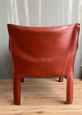 Cognac Leather Cab Lounge Chair by Mario Bellini, 1970s-LL-807323