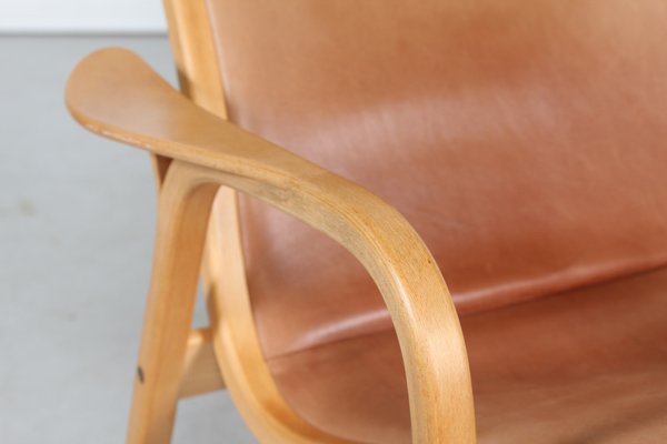 Cognac Leather Lamino Chair by Yngve Ekström for Swedese Möbler, Sweden, 1980s-QQ-1382623