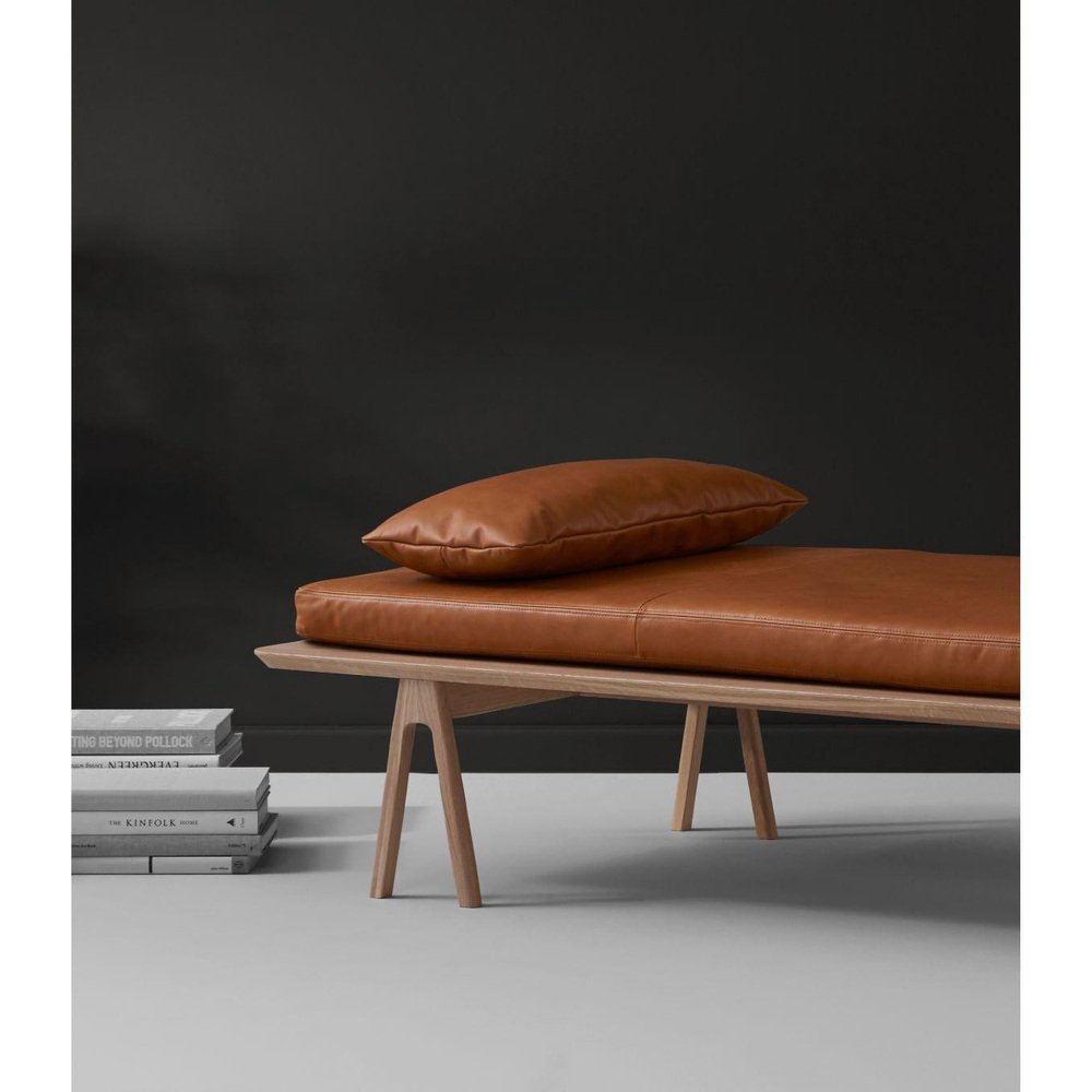 Cognac Leather Level Cushion by MSDS Studio