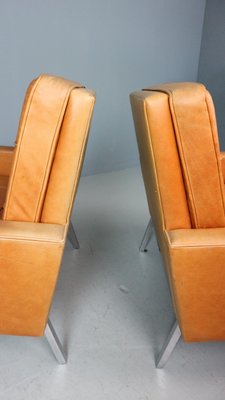 Cognac Leather Lounge Chairs Model 65a by Florence Knoll, 1956, Set of 2-DT-2026206