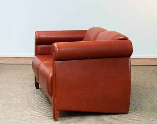 Cognac Leather Modern Two Seater Sofa by Klaus Wettergren, Denmark, 1980s-JE-1331363