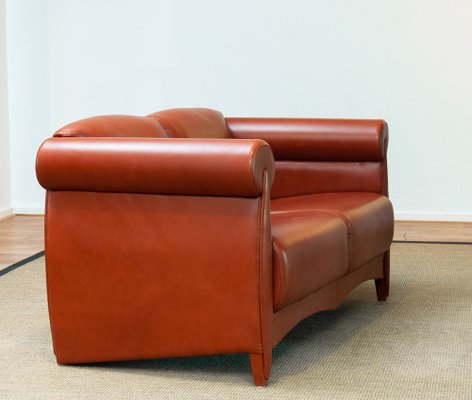 Cognac Leather Modern Two Seater Sofa by Klaus Wettergren, Denmark, 1980s-JE-1331363