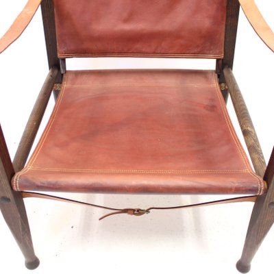 Cognac Leather Safari Chair by Kaare Klint for Ruud Rasmussen, 1960s-KQ-1180192