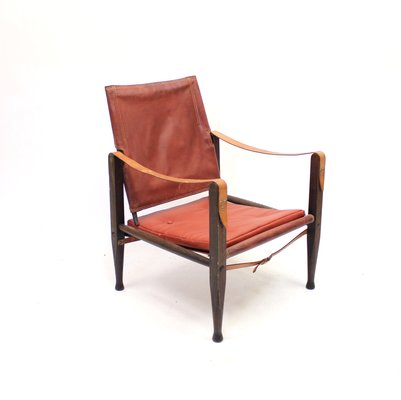 Cognac Leather Safari Chair by Kaare Klint for Ruud Rasmussen, 1960s-KQ-1180192