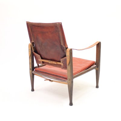 Cognac Leather Safari Chair by Kaare Klint for Ruud Rasmussen, 1960s-KQ-1180192