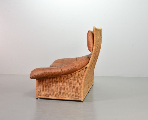 Cognac Patchwork Leather Sofa attributed to Gerard Van Den Berg, The Netherlands, 1970s-IXC-1411059