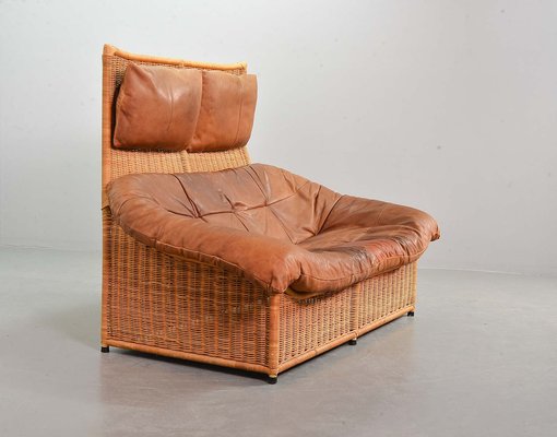 Cognac Patchwork Leather Sofa attributed to Gerard Van Den Berg, The Netherlands, 1970s-IXC-1411059