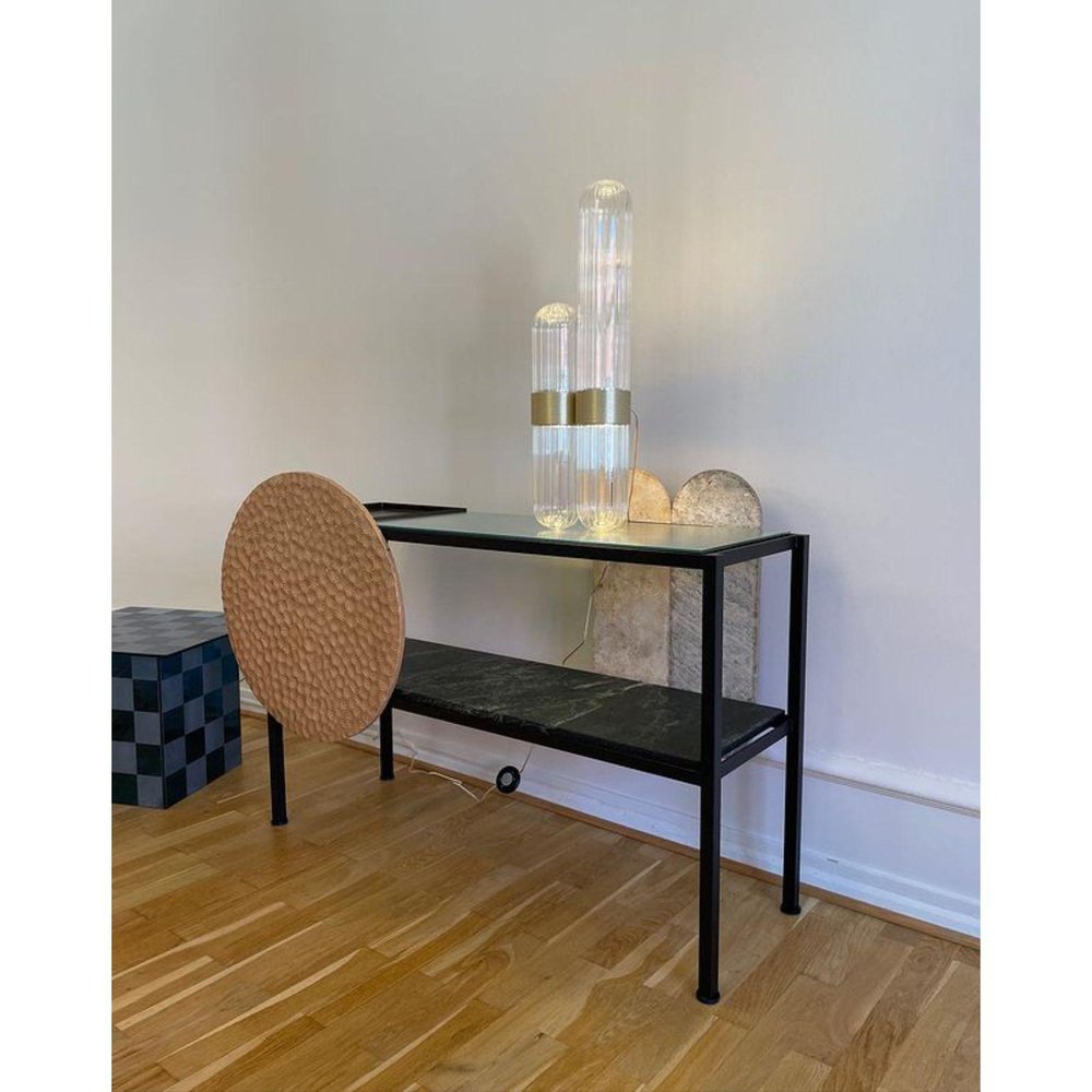 Collage Marquinia Black Tabacco Console Table by Pulpo