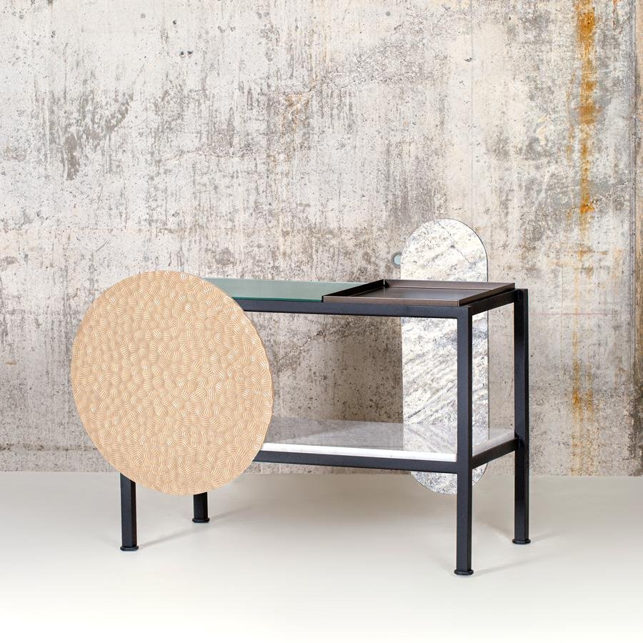 Collage Marquinia Black Tabacco Console Table by Pulpo