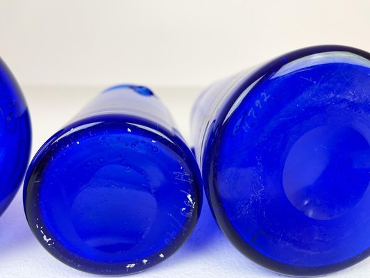 Collection of Five Blue Vases by Erik Hoglund, Sweden, 1960s, Set of 5-UYK-935028