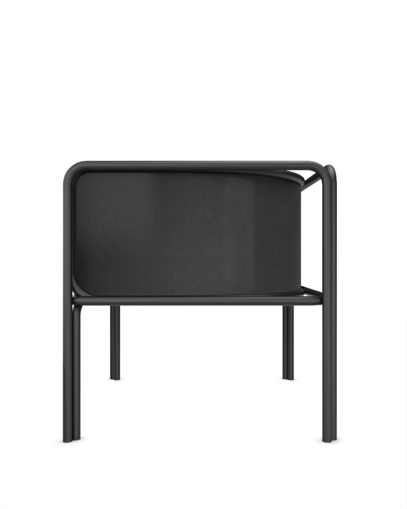 Collector Az1 Armchair Black Leather and Black Metal by Francesco Zonca