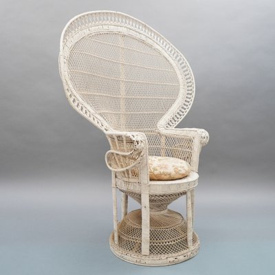 Colleus White Wicker Chair, 1970s-RST-1369586