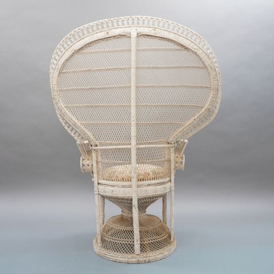 Colleus White Wicker Chair, 1970s-RST-1369586