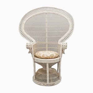 Colleus White Wicker Chair, 1970s-RST-1369586