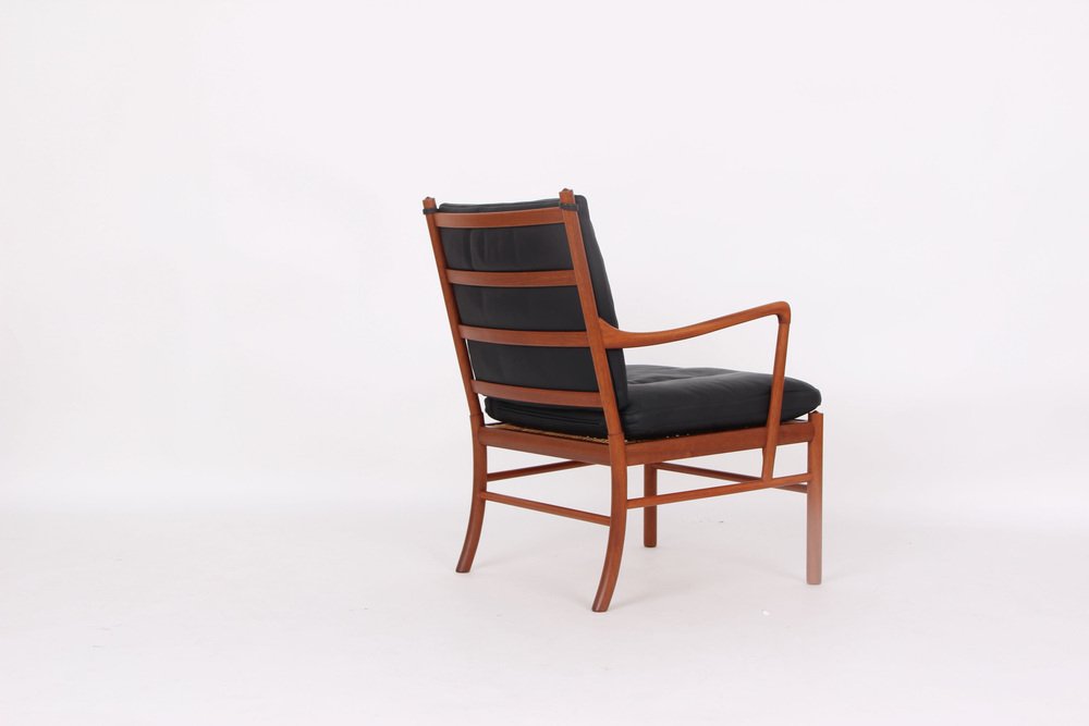 Colonia Chair PJ 149 in Mahogany and Black Leather by Ole Wanscher for Poul Jeppesens Møbelfabrik, 1960s