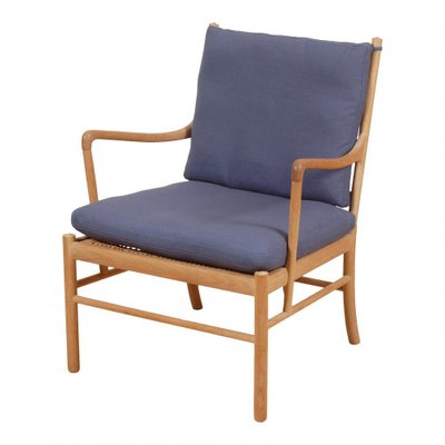 Colonial Chair in Blue Fabric by Ole Wanscher-MTD-1400670