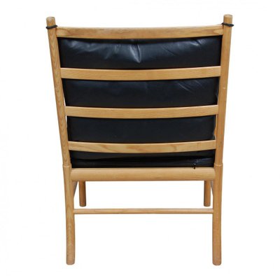 Colonial Chair in Oak and Black Leather by Ole Wanscher, 2000s-MTD-1400671