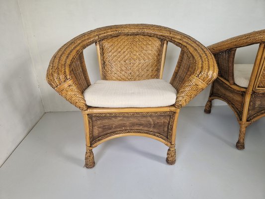 Colonial Woven Rattan Chairs, 1990s, Set of 2-DGW-2023517