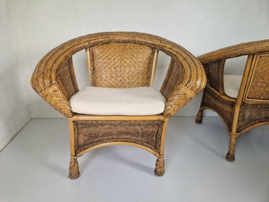 Colonial Woven Rattan Chairs, 1990s, Set of 2-DGW-2023517