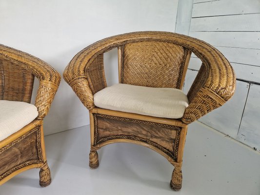 Colonial Woven Rattan Chairs, 1990s, Set of 2-DGW-2023517