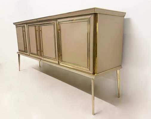 Colored Glass and Brass Sideboard, 1970s-WIM-1299914