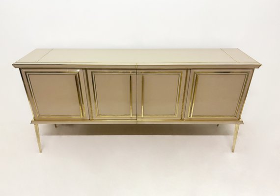 Colored Glass and Brass Sideboard, 1970s-WIM-1299914