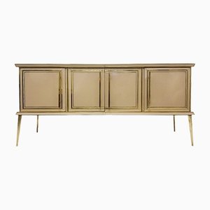 Colored Glass and Brass Sideboard, 1970s-WIM-1299914