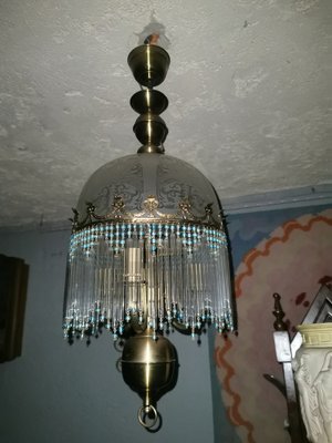 Colored Glass & Brass Ceiling Lamp-GEL-1223644