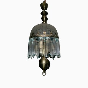 Colored Glass & Brass Ceiling Lamp-GEL-1223644