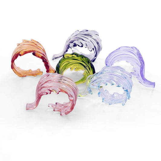 Colored Leaves Napkin Rings from Casarialto, Set of 6