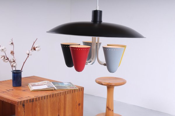 Colored Pendant Light by H. Th. J. A. Busquet for Hala, 1950s-XT-1369623